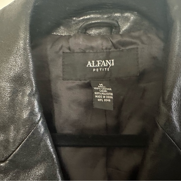 Alfani (Soft As Buttah) Petite Lambskin Women's Black Leather Jacket - Picture 2 of 3